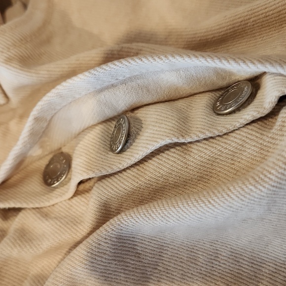 Zara Beige Raw Hem Button Front Jeans Size 4 High Rise Ankle Ecological Cotton - Picture 9 of 9